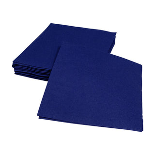 Caspari Paper Linen Navy Blue Napkin Solid Airlaid Cocktail-15 In 103CG