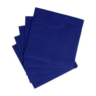 Caspari Paper Linen Navy Blue Napkin Solid Airlaid Cocktail-15 In 103CG