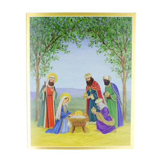 Caspari Nativity Scene A-Size Boxed Christmas Cards - 15 Cards And Envelopes 104001