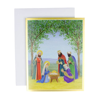 Caspari Nativity Scene Petite Boxed Christmas Cards - includes 15 cards & envelopes 104001