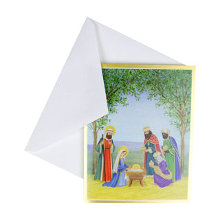 Caspari Nativity Scene Petite Boxed Christmas Cards - includes 15 cards & envelopes 104001