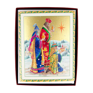 Caspari Three Wise Men A-Size Boxed Christmas Cards - 15 Cards And Envelopes 104003