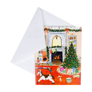 Caspari Christmas At Home Petite Boxed Christmas Cards - includes 15 cards & envelopes 104013
