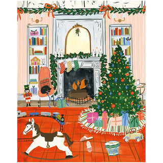 Caspari Christmas At Home Petite Boxed Christmas Cards - includes 15 cards & envelopes 104013