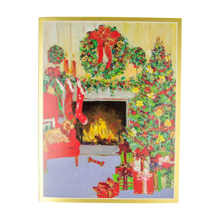 Caspari Decorated Living Room Classic Boxed Christmas Cards - includes 15 cards & envelopes 104211