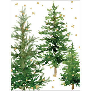 Caspari White Christmas Foil Classic Boxed Christmas Cards - includes 10 cards & envelopes 104218
