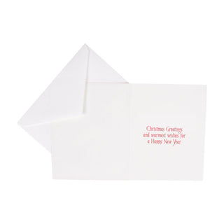 Caspari Christmas Tree & Ceramic Ornaments D-Size Boxed Christmas Cards - 15 Cards And Envelopes 104305