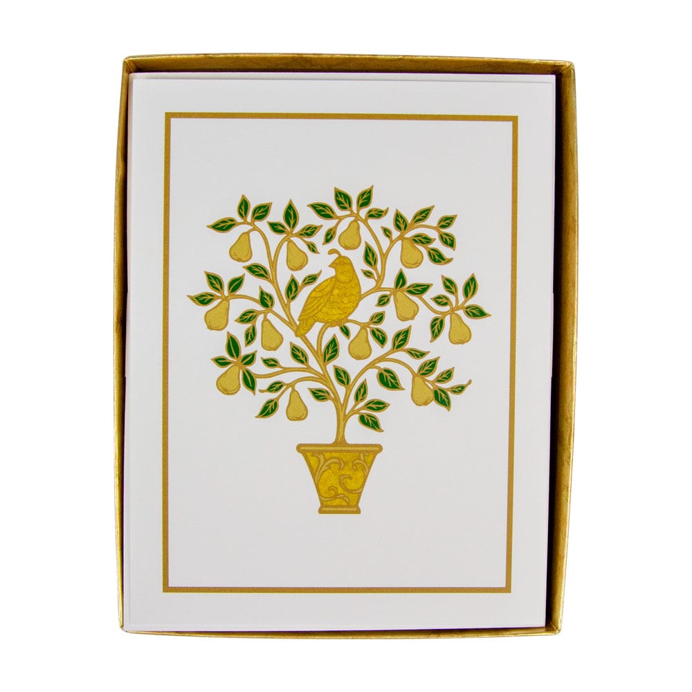 partridge-in-a-pear-tree-embossed-large-personalized-christmas-cards-caspari