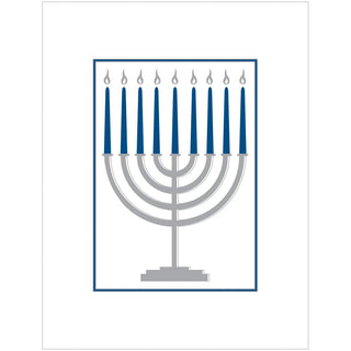 Caspari Menorah Foil Embossed Large Boxed Christmas Cards - includes 10 Cards & Envelopes 104308