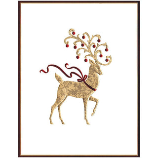 Caspari Reindeer Embossed Large Boxed Christmas Cards - includes 10 Boxed Christmas Cards 104309