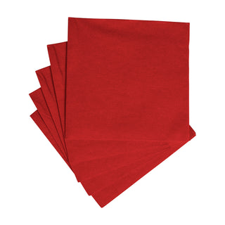 Caspari Paper Linen Red Napkin Solid Airlaid Cocktail-15 In 104CG