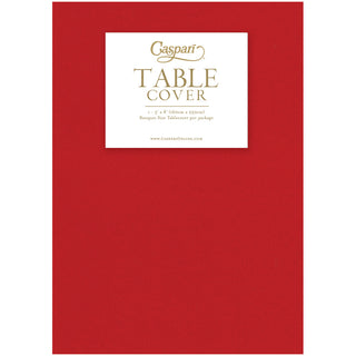 Caspari Paper Linen Red Solid Airlaid Tablecover 5.2'X8.2 104TCL