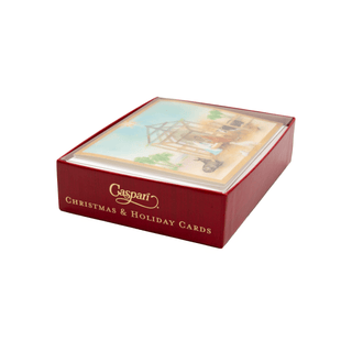 Caspari Peaceful Creche Scene Petite Boxed Christmas Cards - includes 15 cards & envelopes 105002