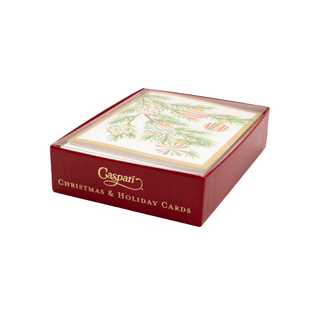 Caspari Modern Painted Ornaments Petite Boxed Christmas Cards - includes 15 cards & envelopes 105007