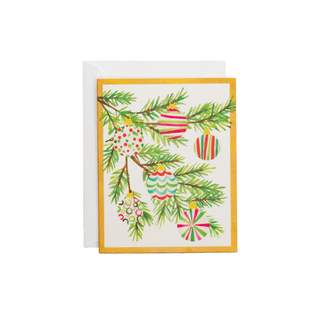 Caspari Modern Painted Ornaments Petite Boxed Christmas Cards - includes 15 cards & envelopes 105007