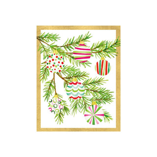 Caspari Modern Painted Ornaments Petite Boxed Christmas Cards - includes 15 cards & envelopes 105007