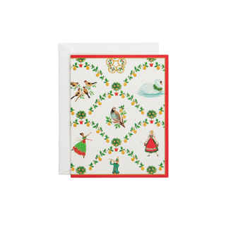 Caspari On The Twelfth Day Petite Boxed Christmas Cards - includes 15 cards & envelopes 105008