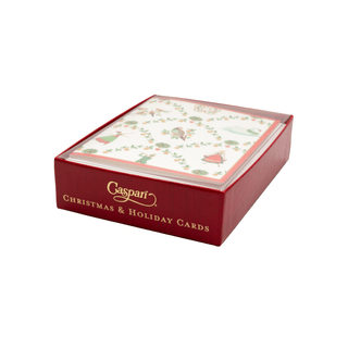 Caspari On The Twelfth Day Petite Boxed Christmas Cards - includes 15 cards & envelopes 105008