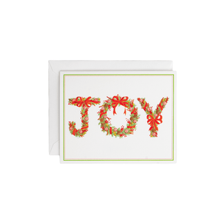 Caspari Joy Peppermint Garland Petite Boxed Christmas Cards - includes 15 cards & envelopes 105013