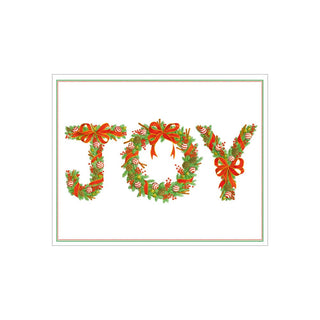 Caspari Joy Peppermint Garland Petite Boxed Christmas Cards - includes 15 cards & envelopes 105013