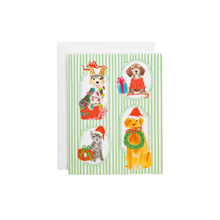 Caspari Presenting Pets Petite Boxed Christmas Cards - includes 15 cards & envelopes 105014