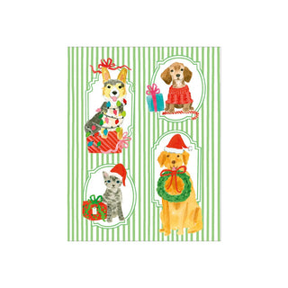Caspari Presenting Pets Petite Boxed Christmas Cards - includes 15 cards & envelopes 105014