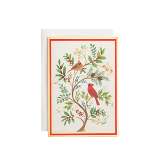Cardinals And Twining Branch Small Boxed Christmas Cards - includes 15 cards & envelopes