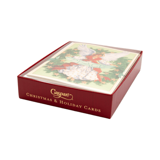 Caspari Angel Peace Wreath Classic Boxed Christmas Cards - includes 15 cards & envelopes 105204