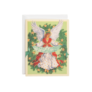 Caspari Angel Peace Wreath Classic Boxed Christmas Cards - includes 15 cards & envelopes 105204