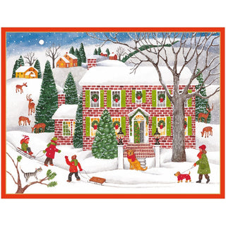 Caspari Snow Fun Boxed Christmas Cards - includes 15 Boxed Christmas Cards 105211