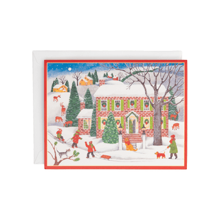 Caspari Snow Fun Classic Boxed Christmas Cards - includes 15 cards & envelopes 105211