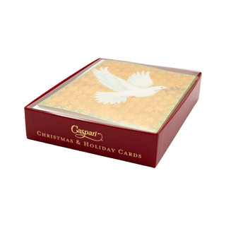 Caspari Golden Peace Dove Classic Boxed Christmas Cards - includes 15 cards & envelopes 105215