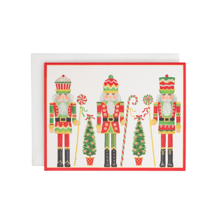 Caspari Row Of Nutcrackers Classic Boxed Christmas Cards - includes 15 cards & envelopes 105216