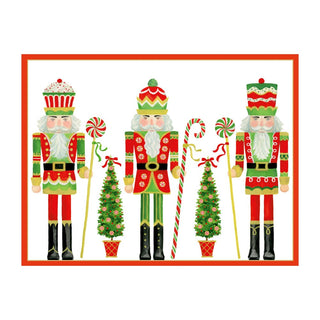 Caspari Row Of Nutcrackers Classic Boxed Christmas Cards - includes 15 cards & envelopes 105216