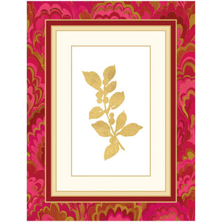 Caspari Holly Sprig Marbled Foil Boxed Christmas Cards - includes 10 Boxed Christmas Cards 105217