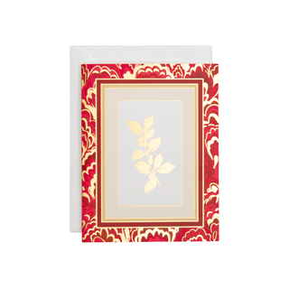 Caspari Holly Sprig Marbled Foil Classic Boxed Christmas Cards - includes 10 cards & envelopes 105217