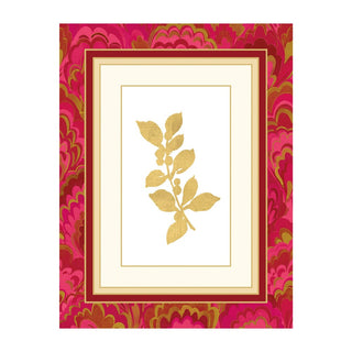 Caspari Holly Sprig Marbled Foil Classic Boxed Christmas Cards - includes 10 cards & envelopes 105217
