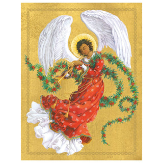 Caspari Angel With Garland Large Boxed Christmas Cards - includes 15 Boxed Christmas Cards 105302