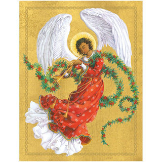 Personalization by Caspari Angel with Garland Personalized Christmas Cards 105302PG
