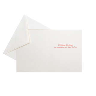 Caspari Leaf Wreath With Plaid Bow Large Boxed Christmas Cards - includes 15 Boxed Christmas Cards 105304