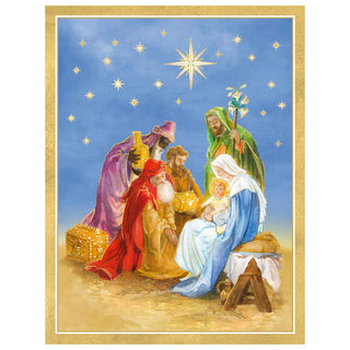 Caspari The Holy Family And Three Kings Large Boxed Christmas Cards - includes 15 Boxed Christmas Cards 105306