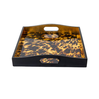 Tortoiseshell Lacquer Square Tray-14X14