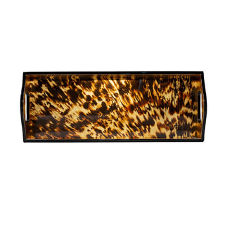 Caspari Tortoiseshell Lacquer Bar Tray - 20X8 10990LQBAR