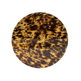 Caspari Tortoiseshell Tabletop Round Lacquer Placemat - 15" Diameter 10990LQPMRND