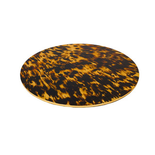 Caspari Tortoiseshell Ttop Placemat Lacquer-Round 15 Inch 10990LQPMRND
