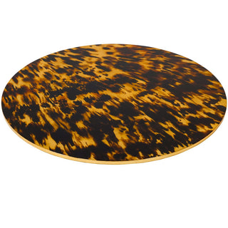 Caspari Tortoiseshell Ttop Placemat Lacquer-Round 15 Inch 10990LQPMRND