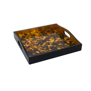 Caspari Tortoiseshell Lacquer Square Tray - 14" Square 10990LQSQR