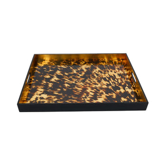 Caspari Tortoiseshell Lacquer Oversize Rect Tray-30X22 10990LQXLGREC