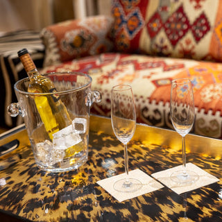 Caspari Tortoiseshell Lacquer Oversize Rect Tray-30X22 10990LQXLGREC