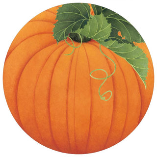 Caspari Pumpkin Paper Placemats Round 12-In 1107PPRND